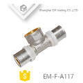 EM-F-A117 NIckel plated Brass female brass tee compression pipe fitting
